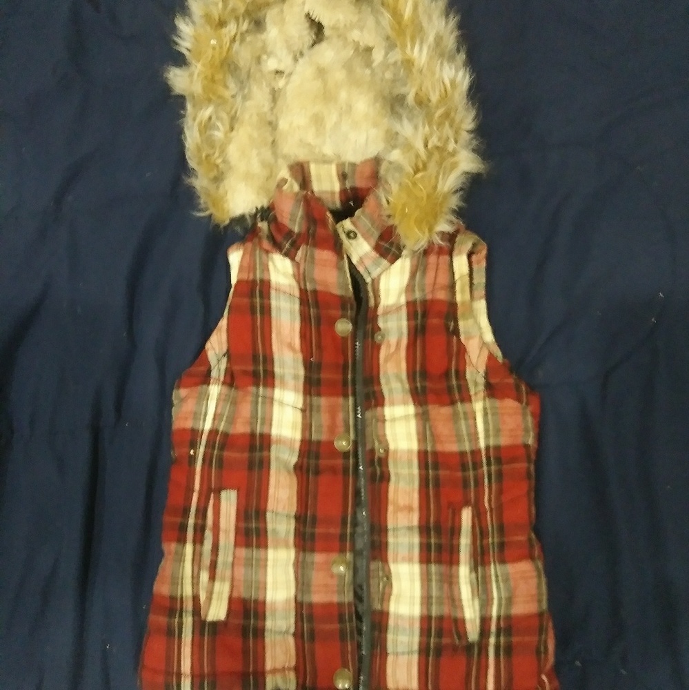 Cotton and faux fur hoodie